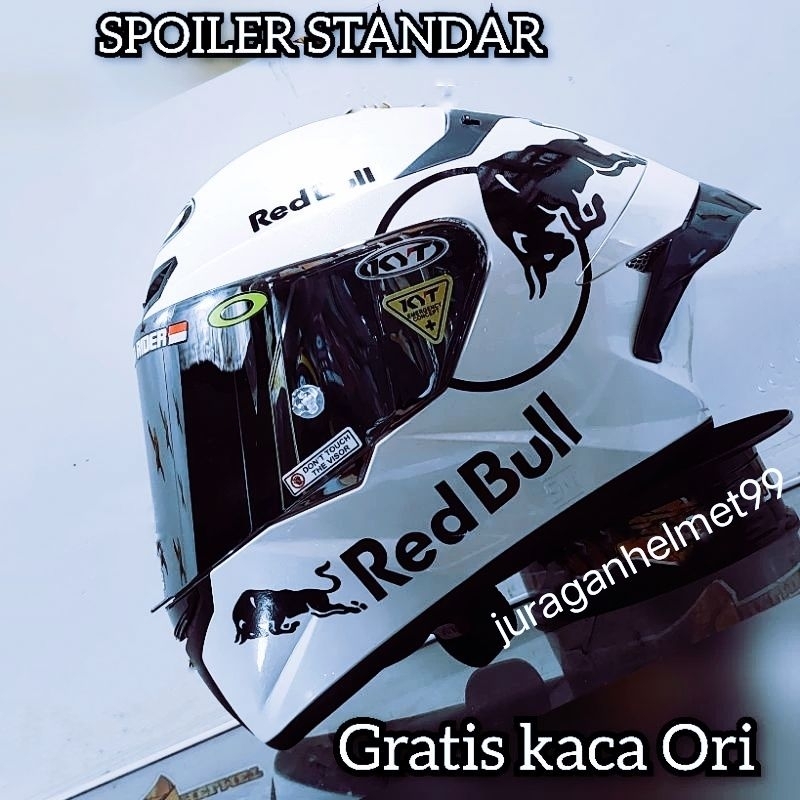 Helm Full face KYT TT Course Putih Paket Ganteng Red Bull