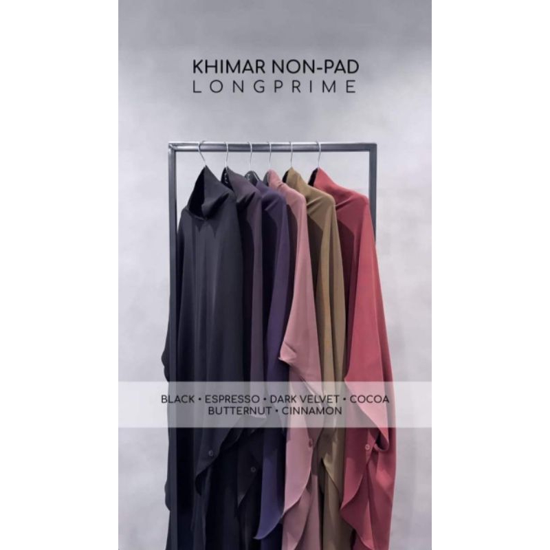 Khimar Nonpad Long Prime Black Mazen Aljenna NWT [BACA DESKRIPSI]