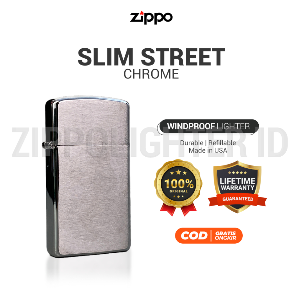 Korek Api Zippo Slim Street Chrome