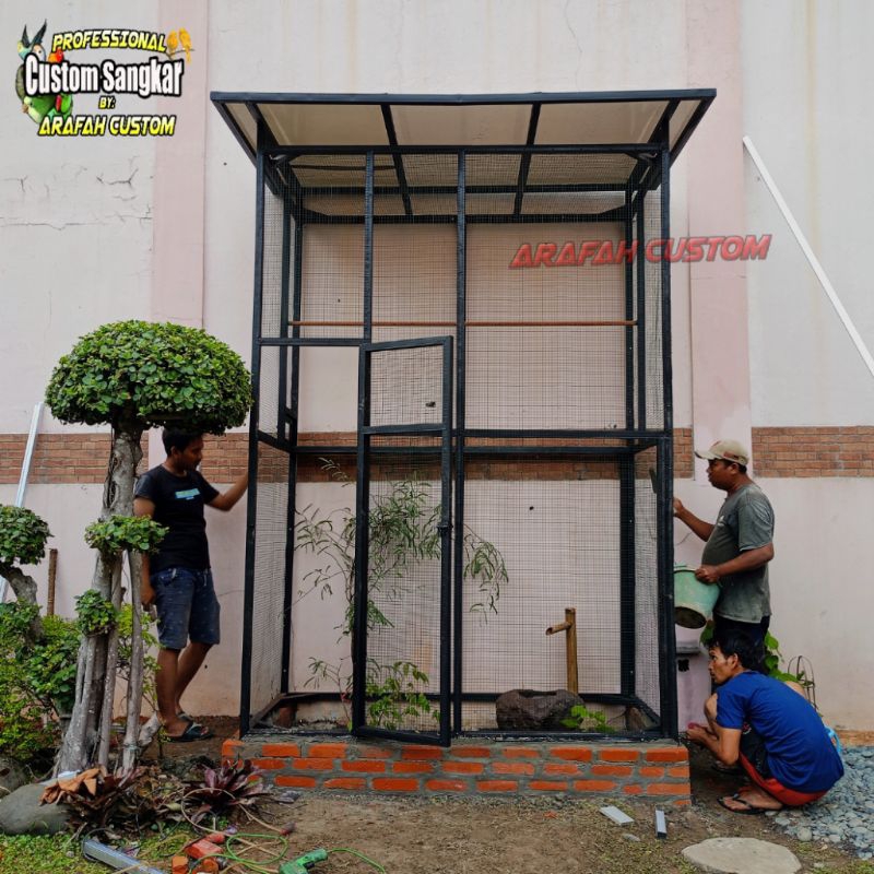 Sangkar kandang burung koloni aviary kotak super besar Murai Beo Jalak Lovebird Parrot Kakatua Falk