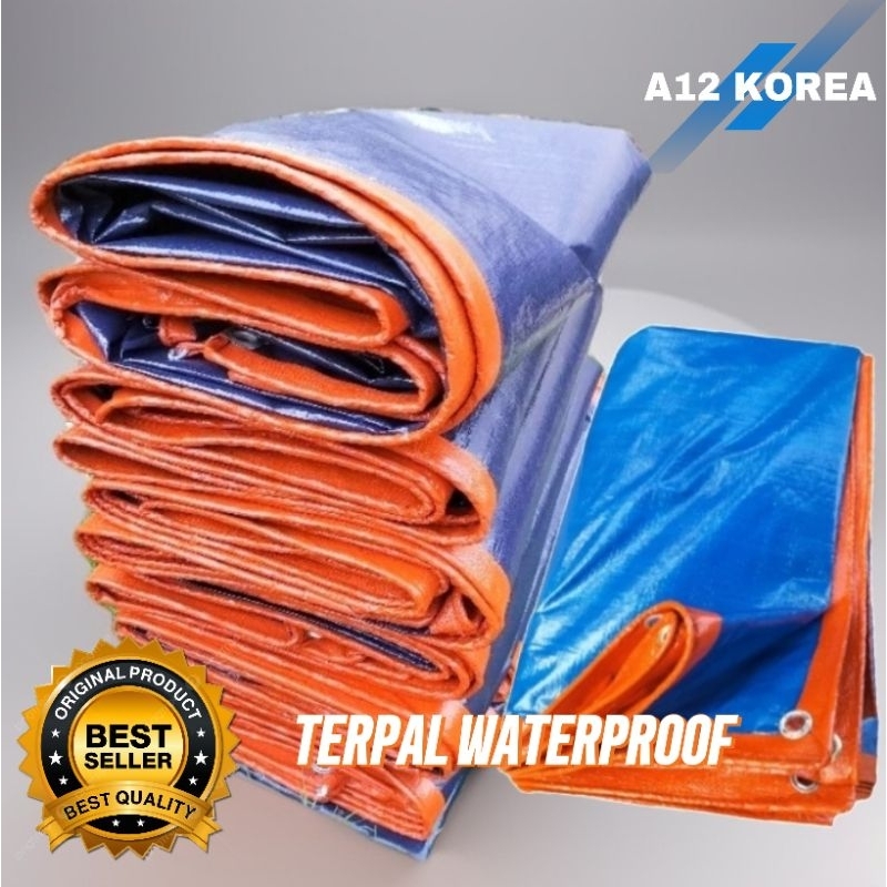 Terpal Biru Oren A12 Ukuran Custom Kuat Tebal 2x3 3x4 4x5 4x6