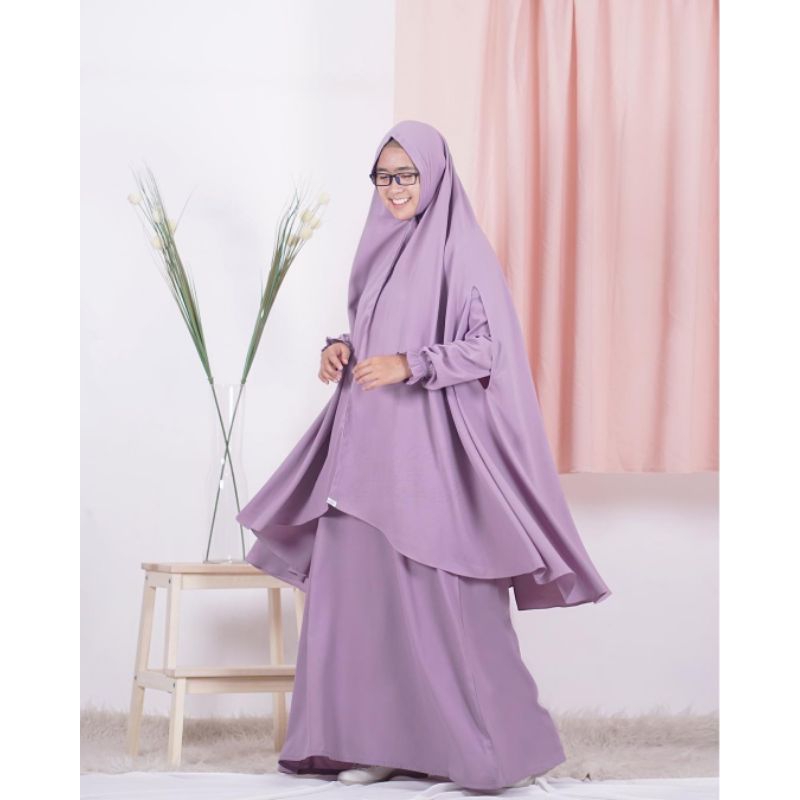 Set Umroh Maryam (Gamis dan Khimar) NO PET HIJAB ALILA