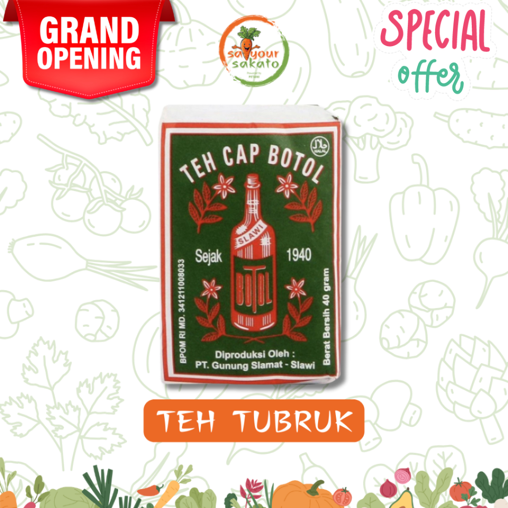 

Teh Bubuk Tubruk Cap Botol Per Bungkus 40gr Saiyour Sakato