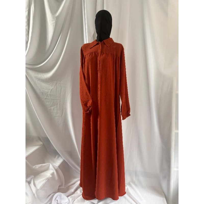 Gamis Savana Colour Merah Bata