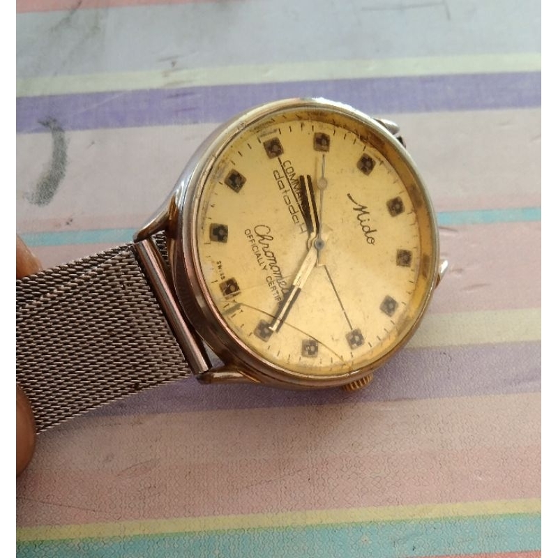 Jam tangan original Mido Commander tanpa kalender rare langka.