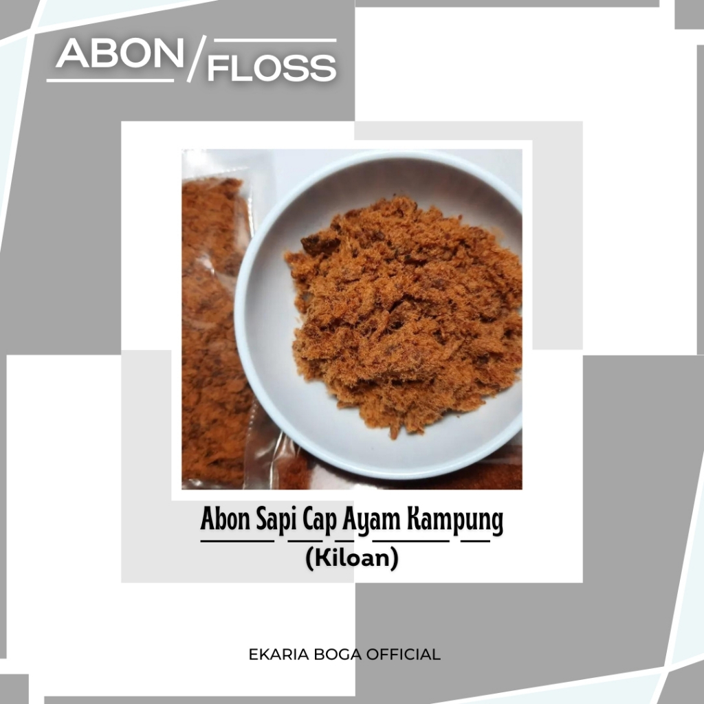 

FLOSS | ABON SAPI CAP AYAM KAMPUNG | ABON SAPI CAP AYAMKAMPUNG KILOAN 100GR