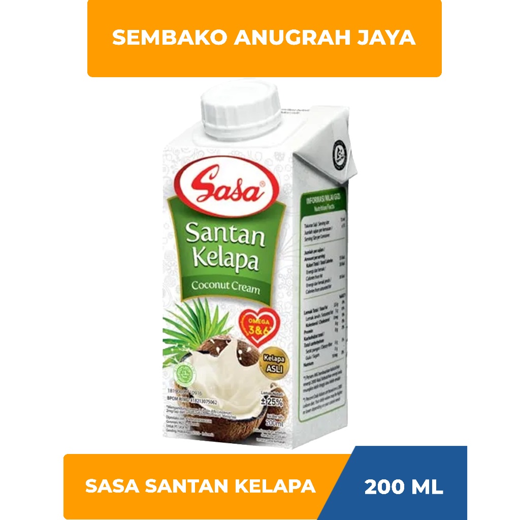 

Santan Sasa Kelapa Kemasan 200 ML