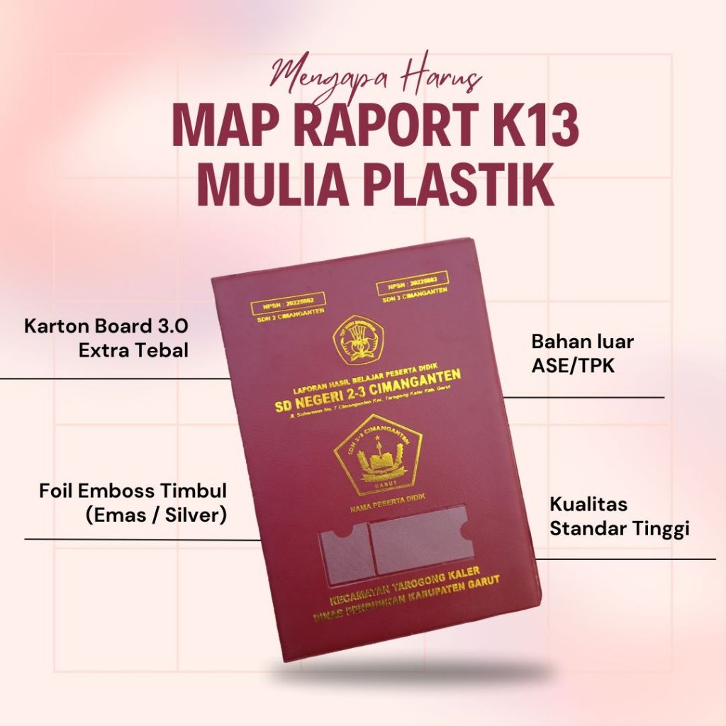 

Mulia Plastik | Map Raport dan Map Ijazah Custom Nama dan Logo Sekolah Sendiri