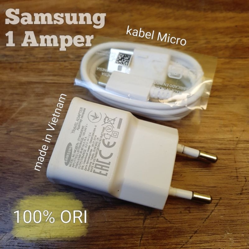 Charger Galaxy Samsung 1 Amper M10 A10 J6 Grand prime J5 J4 Plus J3 Pro J2 Prime J1 Ace A01 Original Copotan HP (Second)