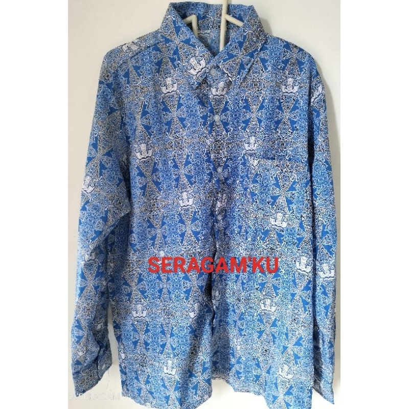 RB BATIK SMP NEGERI/BATIK SMP NASIONAL/Batik Seragam Sekolah Biru SMP