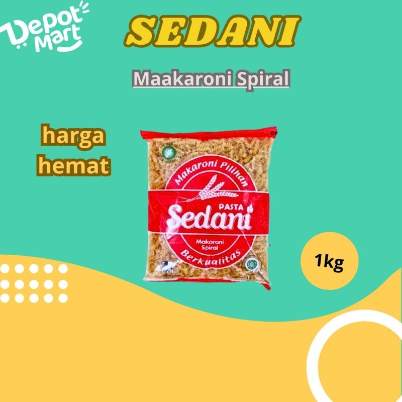 

Makaroni Spiral Sedani 1 KG Pasta Berkualitas Depot Mart