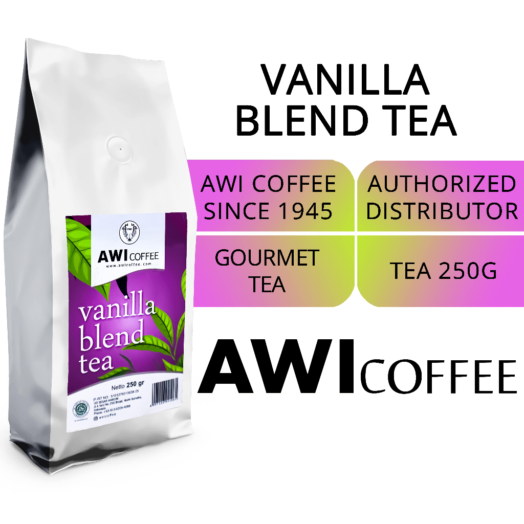 

Awi Vanilla Blend Tea 250Gr | Teh Hitam Dan Vanilla | Blend Tea | Teh Vanilla