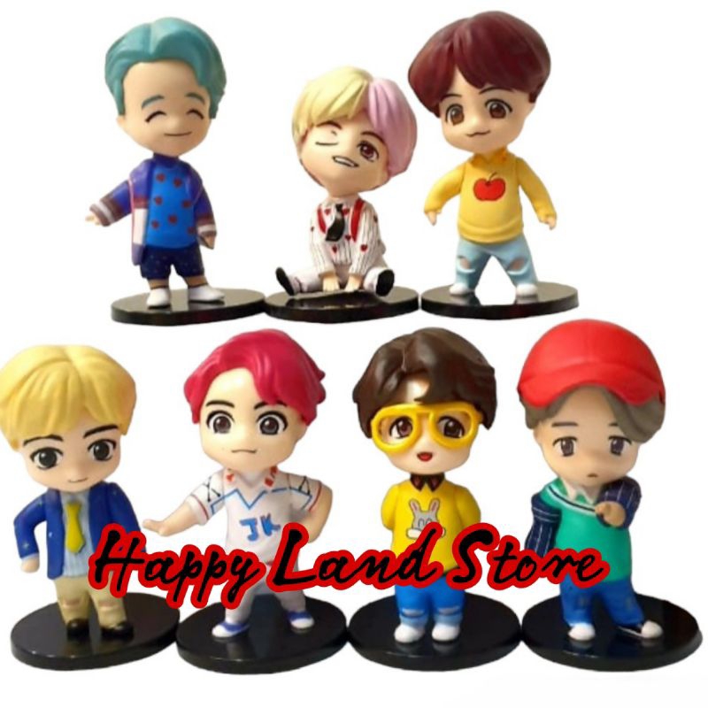 Action Figure Set 7 Anime BTS Tiny Tan Besar Collection