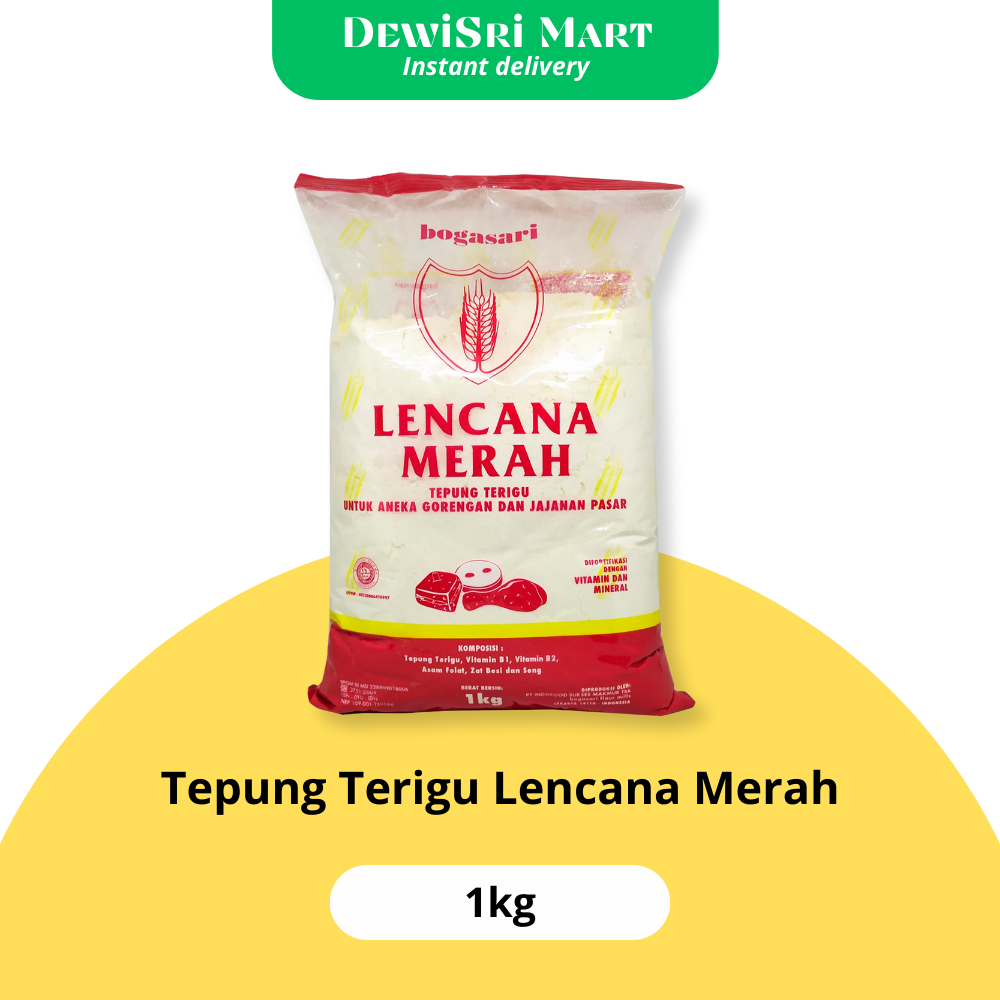 

Tepung Terigu Lencana Merah 1kg - Dewi Sri Mart