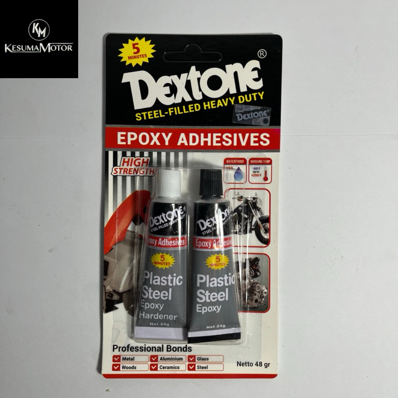 

LEM BESI DEXTONE EPOXY PLASTIK STEEL 5 MENIT