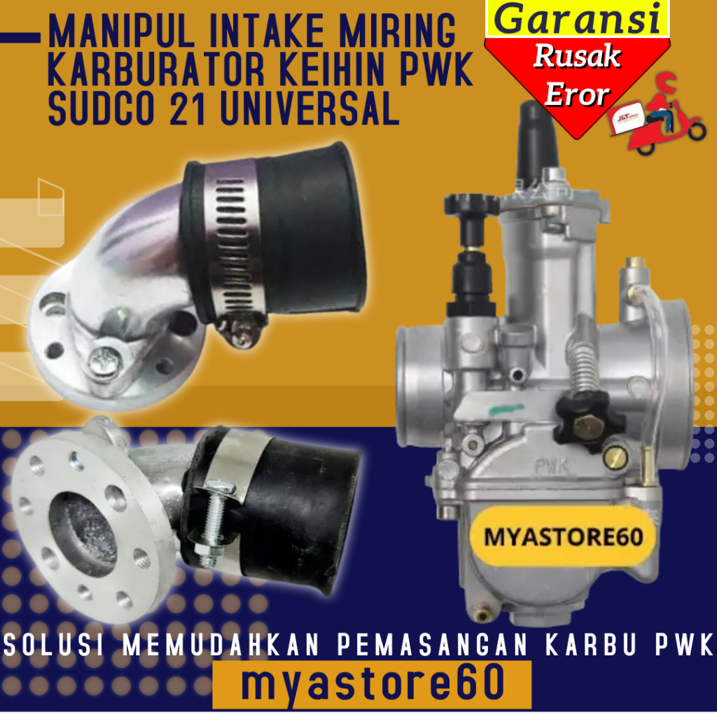 Manipul Intake Miring Karburator Keihin SUDCO  PWK 21 PWK21  Motor / Intake Karbu PWK 21 / Manipul K