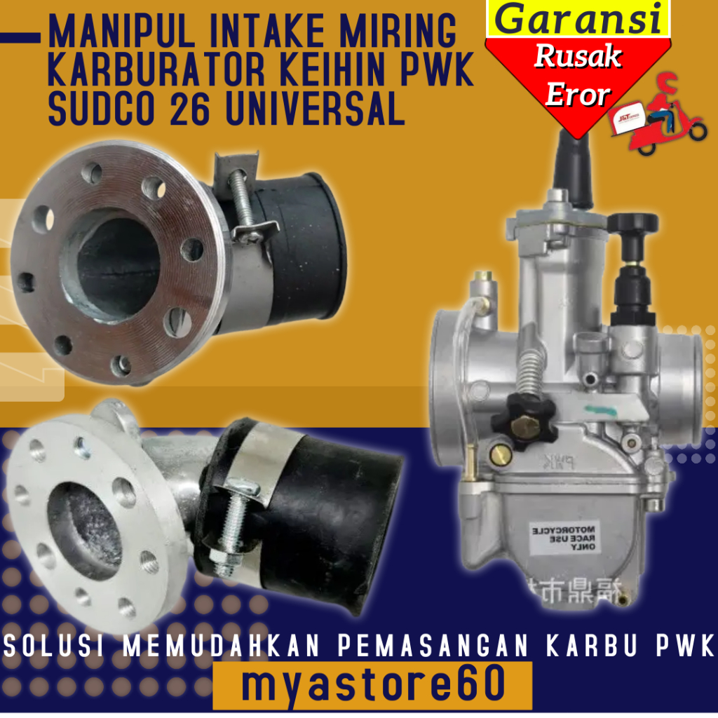 Manipul Intake Miring Karburator Keihin SUDCO  PWK 26 PWK26  Motor / Intake Karbu PWK 26 / Manipul K