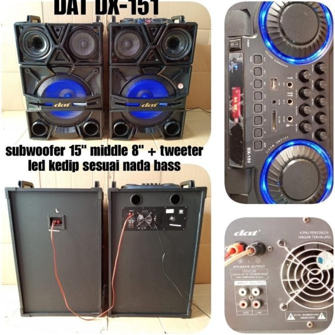 SPEAKER AKTIF DAN PASIF DAT DX 151 / DX151 15 INCH SEPASANG ORIGINAL DAT