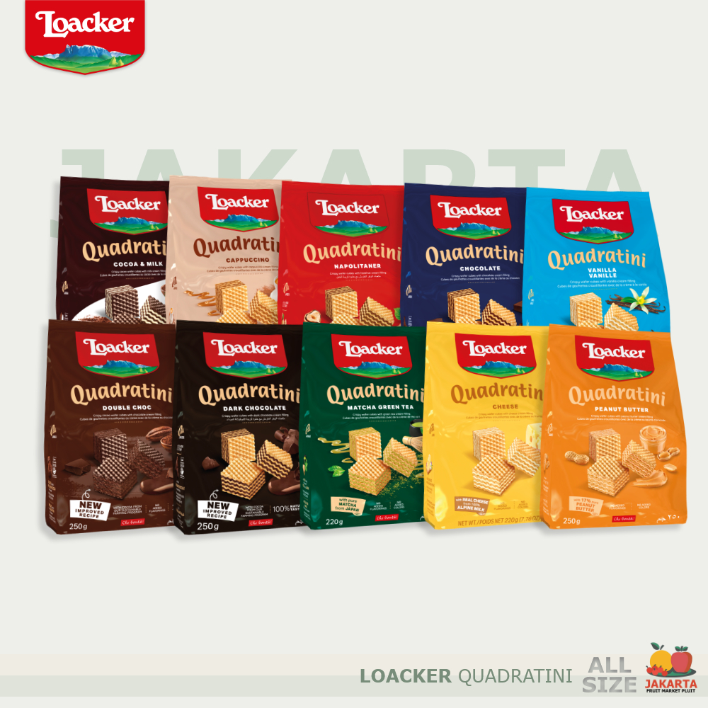 

LOACKER QUADRATINI ALL / Chocolate / matcha / vanilla / Cheese / Napolitaner *S&K Berlaku