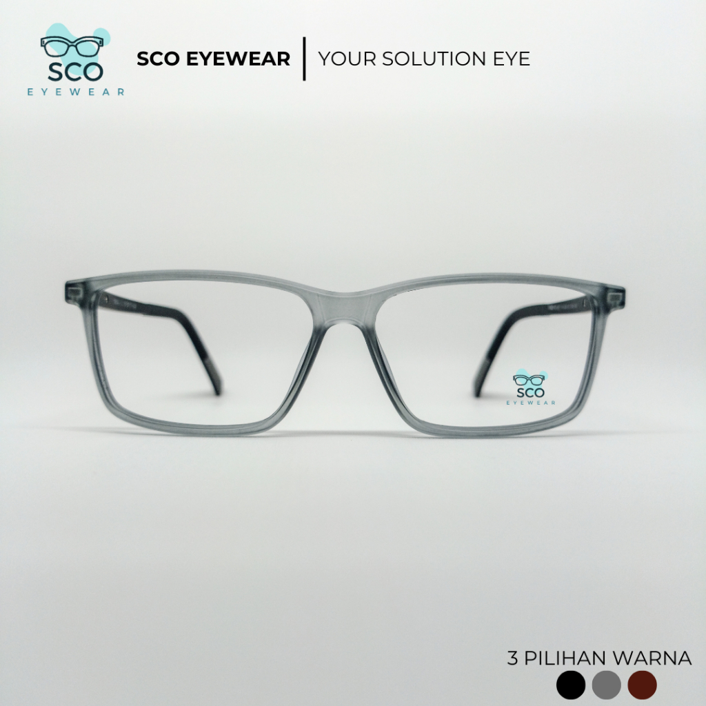 Frame Kacamata Pria Sporty Kotak Full Frame Pegas TR90 Casual Premium