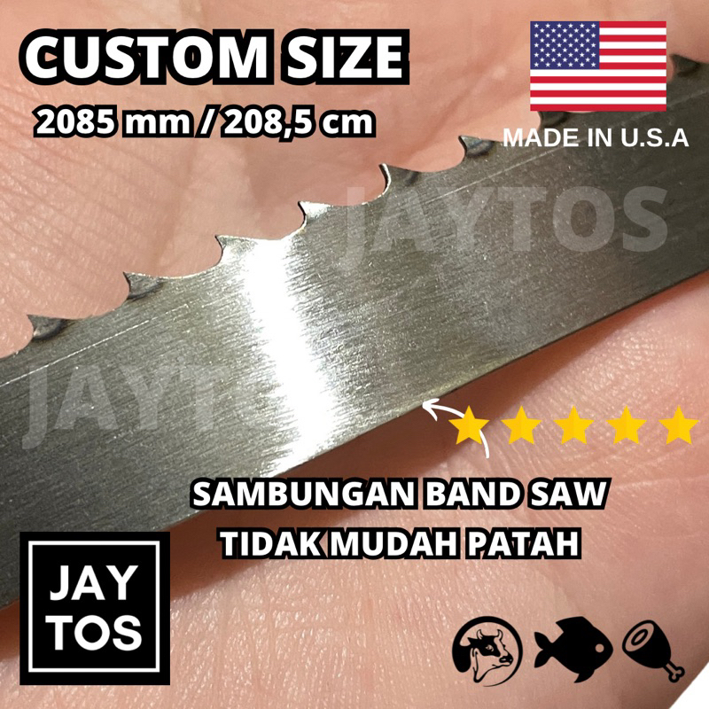 Band Saw 2085 / 208,5 cm Bone Saw Meatkutter Gergaji Pita Daging Ikan Tulang Custom Ukuran USA for P