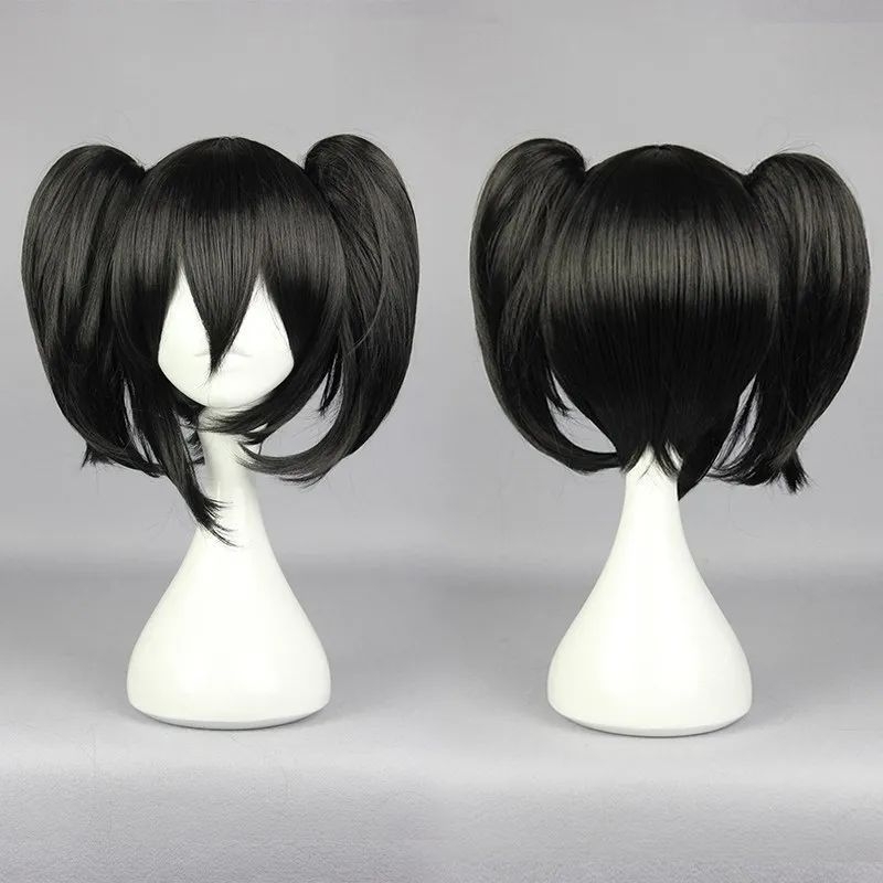 [ammycos] wig nico yazawa anime wig LoveLive Yazawa Nico double ponytail COS wig black short hair wi