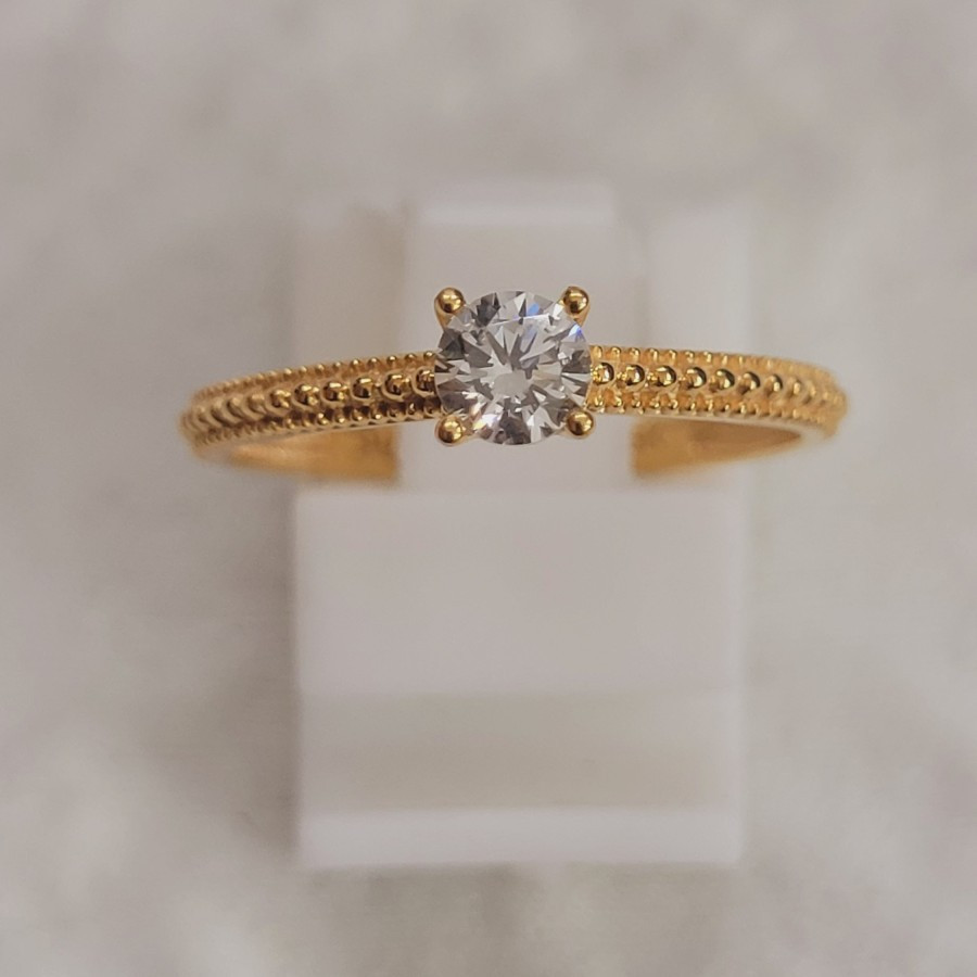 cincin solitaire polos emas 70 % 70% 700 var 7