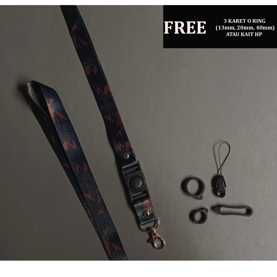 

Lanyard ID Card Batik Brown - Tali Gantungan Nametag HP Batik Cokelat