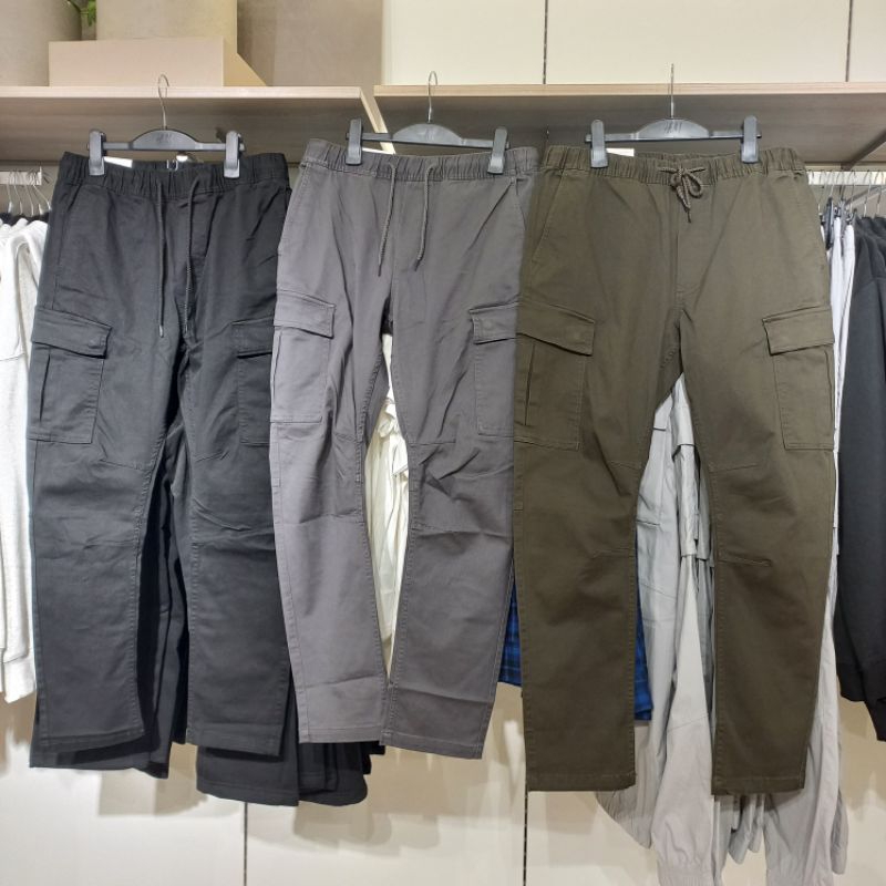 celana kargo pria skinny fit H&M original