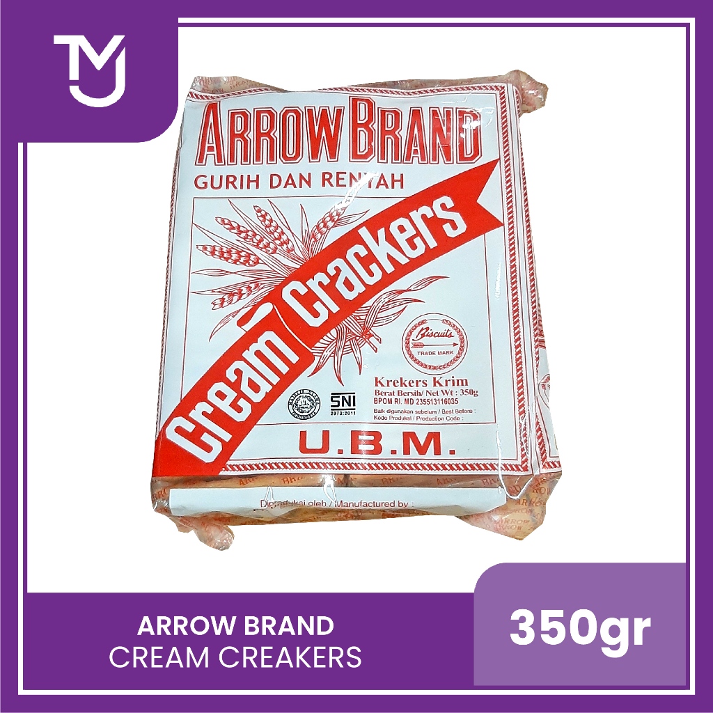 

UBM ARROW BRAND Cream Crackers 350gr -- Krakers Krim Gabin Asin No Sugar Added