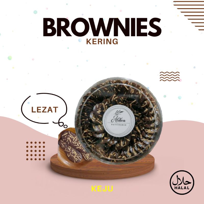 

Brownies Kering Toples Bulat ( Keju ) | Alriva Brownies