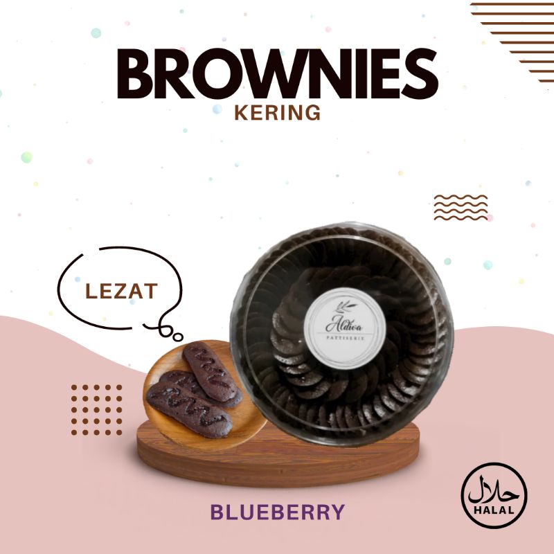 

Brownies Kering Toples Bulat ( Blueberry ) | Alriva Brownies