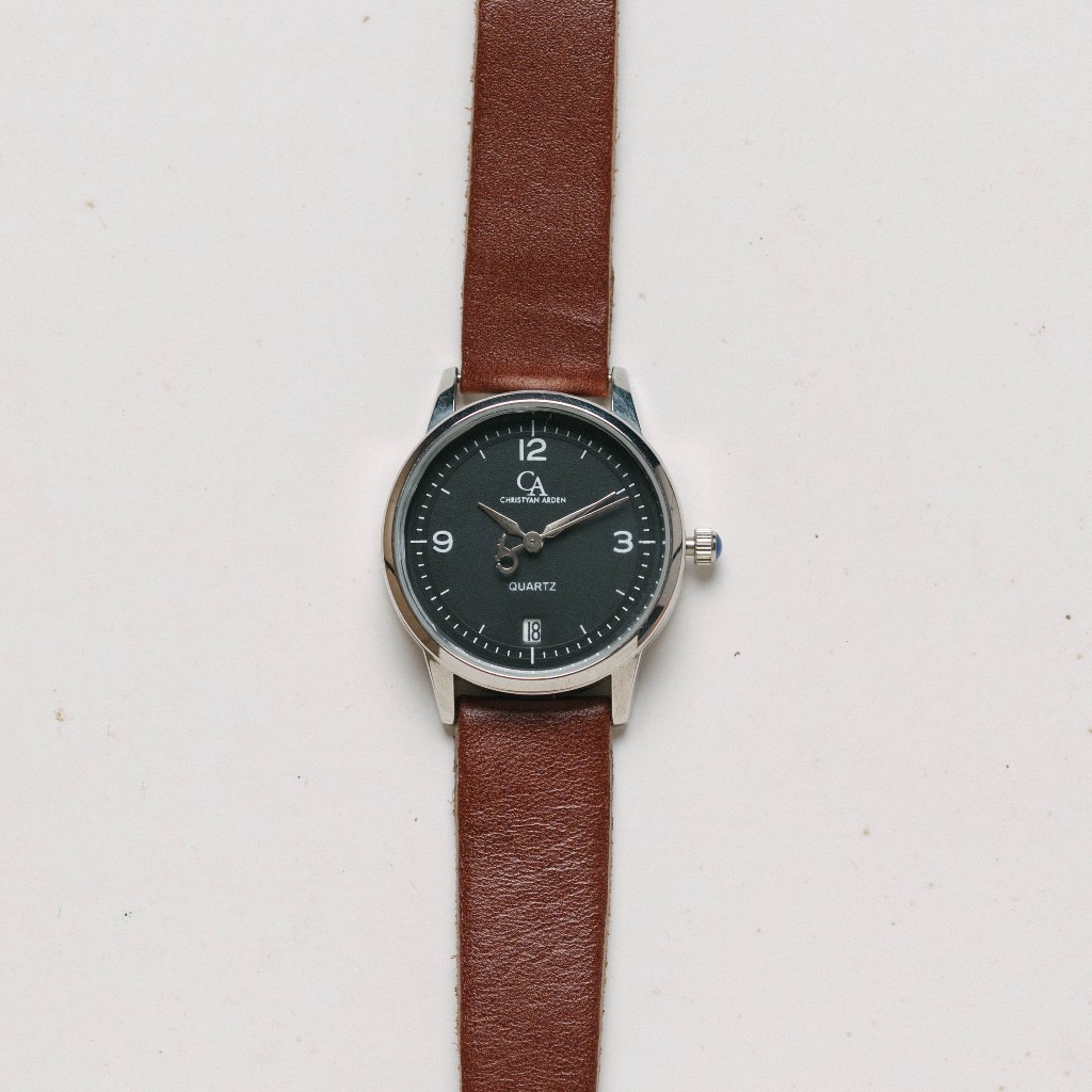 Jam Tangan Kulit Wanita Christyan Arden ATW BEN NEVIS CA6112 Black Dial - Brown Strap (32mm) - Ramad