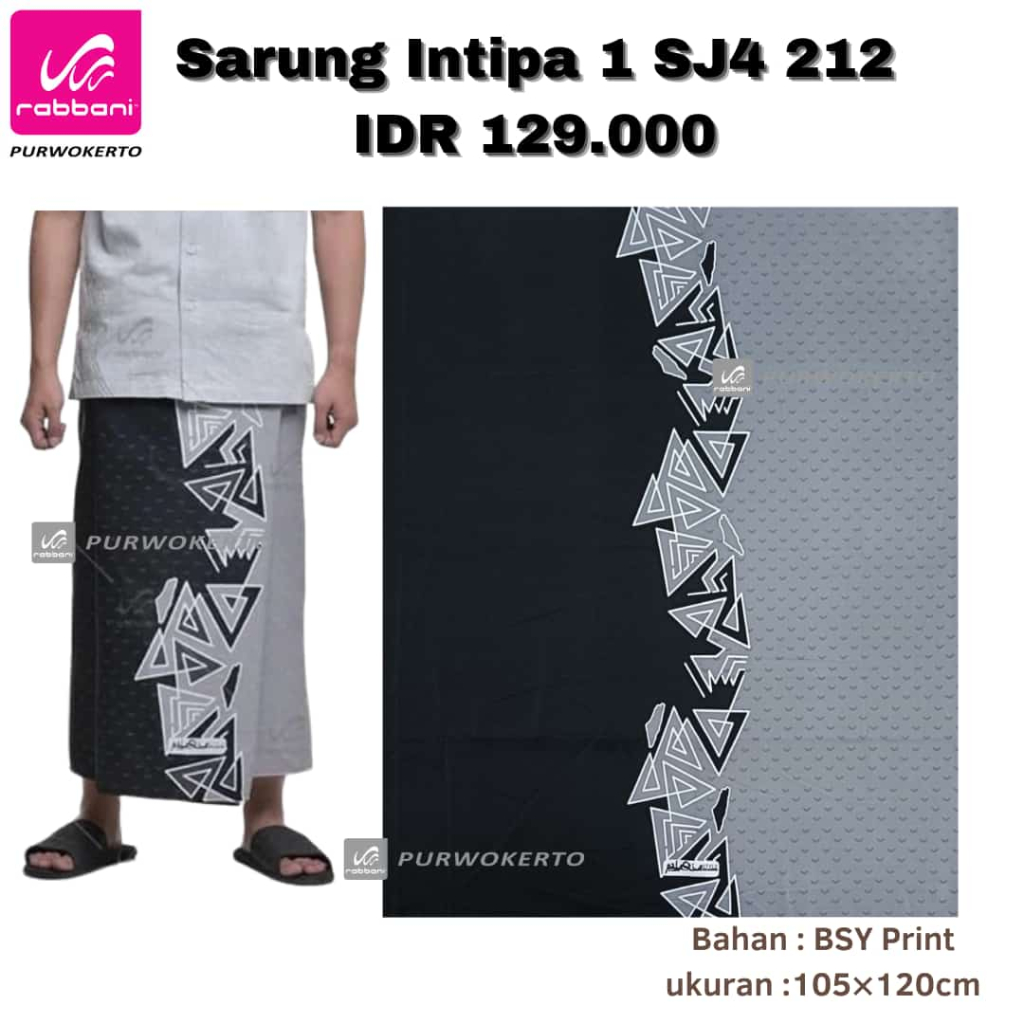 RABBANI_ SARUNG RABBANI INTIPA HITAM ABU / SARUNG RABBANI INTIPA