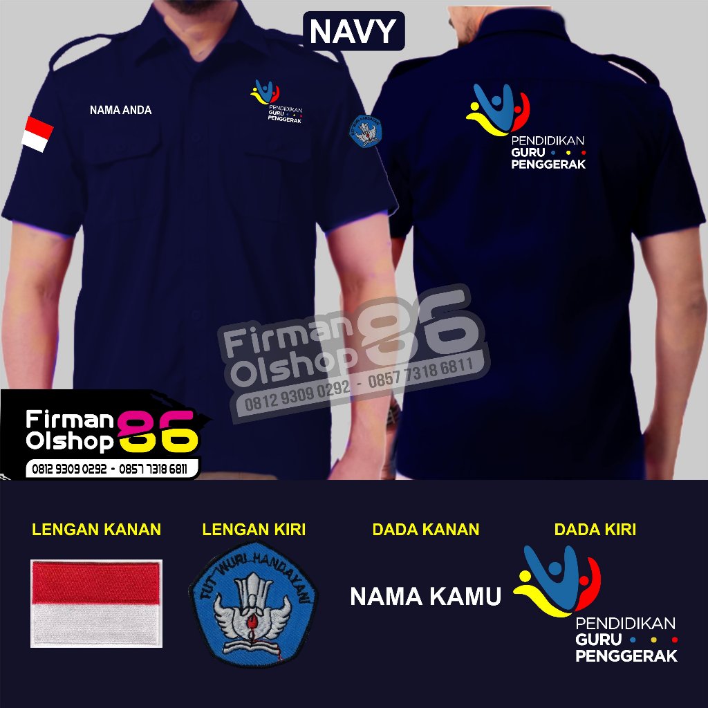 Bigsize Kemeja pendidikan guru Penggerak kemeja guru penggerakan baju guru penggerakan seragam guru 