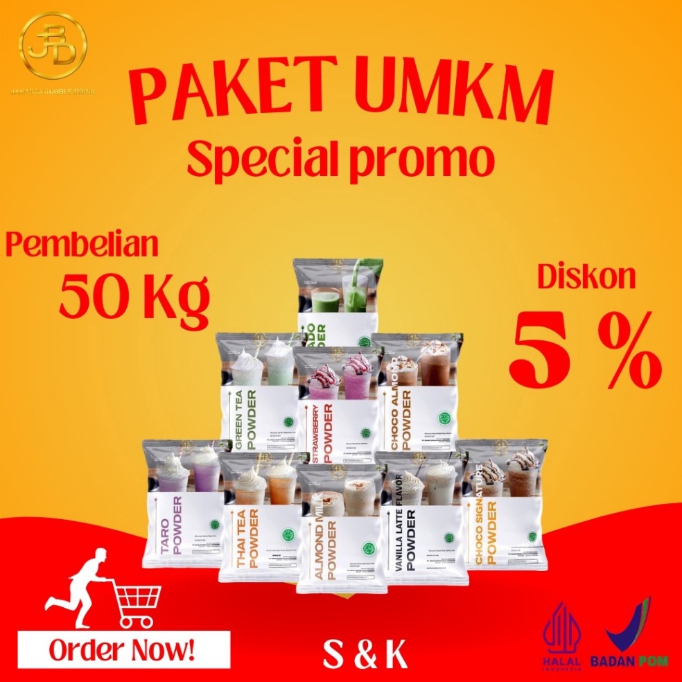 

XJH166 Terlaris Paket UMKM 5 Pcs 1Kg Bubuk Minuman Jakarta Bubble Drink All Varian Rasa Mix 5 Pcs