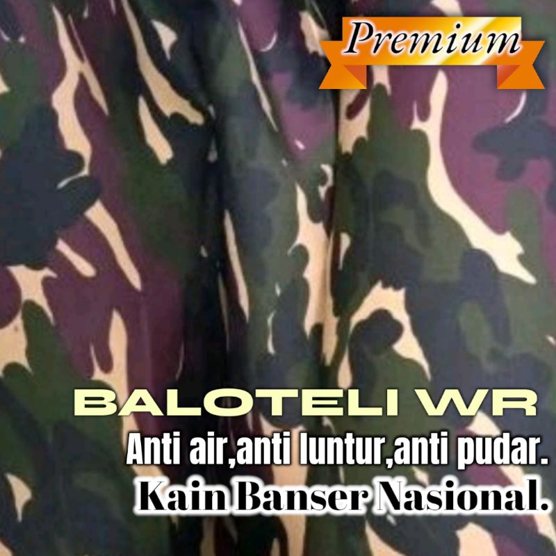 Kain loreng Banser Nasional Baloteli WR anti air anti luntur anti pudar (harga per meter/100 cm)