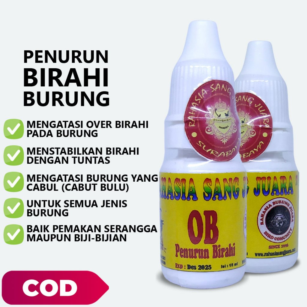 VITAMIN OB PENURUN BIRAHI BURUNG 15ml