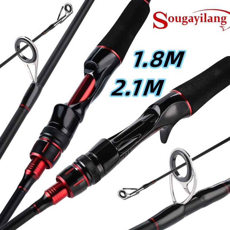 Harga Termuraah Sougayilang Joran Pancing Carbon Sutet 2 Bagian Tongkat Pancing PutarCasting UL Powe
