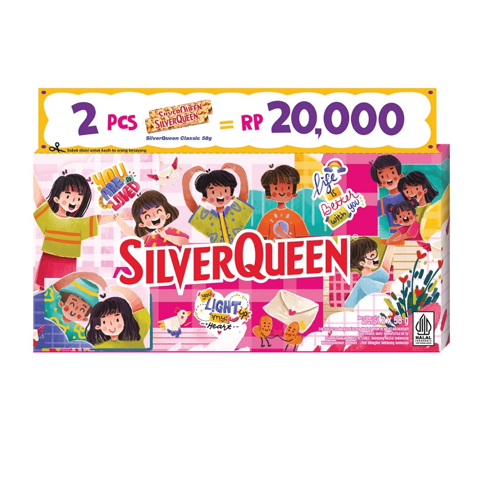 

MIT573 Swip up Silverqueen MEDE 58gr isi 2 pcs valentine