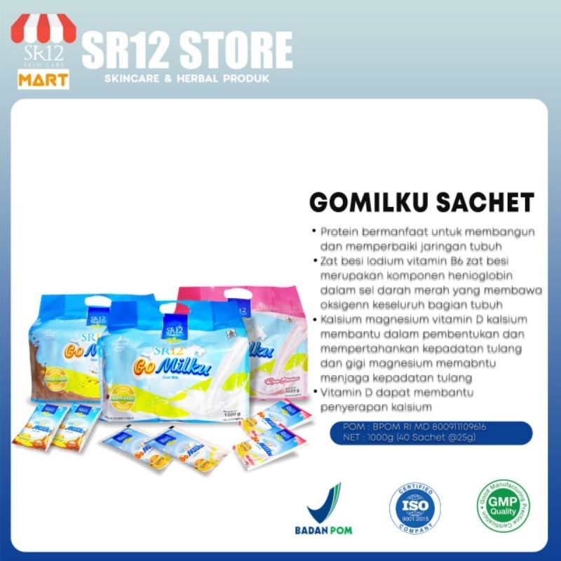 

GO MILKU SR12 KEMASAN SACHET ISI 40 SACHET SUSU PREMIUM MENGOBATI ORGAN DALAM ANAK DAN ORANG TUA