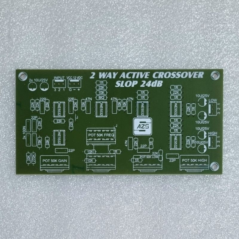 PCB Active Crossover 2 Way Slop 24dB Crossover Aktif