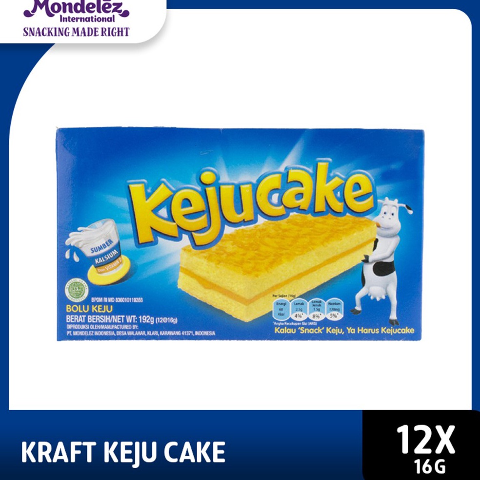 

AFU518 Ready Stok Kraft Keju Cake Bolu Box 12x16g kue bolu lembut dengan taburan keju cemilan favorit keluarga