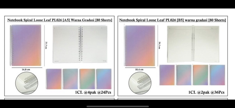 

Stok banyak binder wengu b5 Map looseleaf ring transparan lux B5 gradasi kode pl 13 48