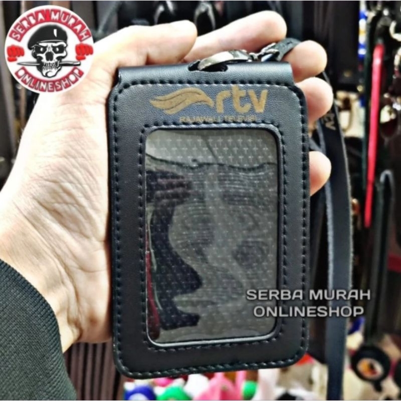 

HOLDER KALUNG ID CARD LOGO RTV MODEL LIPAT HITAM BEST QUALITY PREMIUM