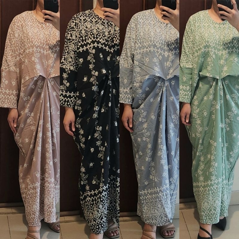 Dress Kaftan Baju Pesta Kondangan Wanita Muslim All Size Busui Menyusui
