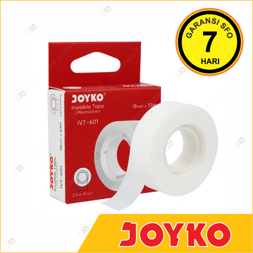 

Masking Tape Transparan Joyko IVT-601 - Perekat Kertas Invisible 18MM x 33M - SFO Semarang Official