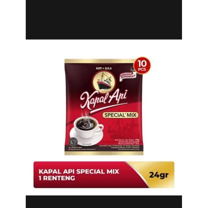 

kopi kapal api spesial mix 24 gram 10 sachet harga 15.000