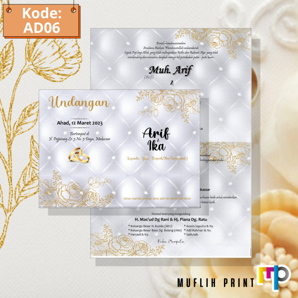 Blangko Undangan Pernikahan Kosong Murah + Amplop Undangan AD06