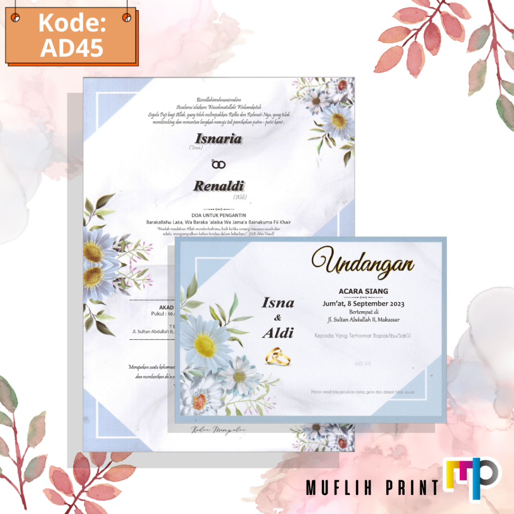 Blangko Undangan Pernikahan Kosong Murah + Amplop Undangan AD45